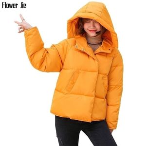 Autumn Coat Winter Jacket Women Loose Hooded Black Short Parkas Mujer Red Casual Overcoat Cotton Winter Coats Female 201201