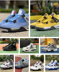 With box Black Cat Tour Yellow 4 4s University Blue Shoes Oreo Bred Shimmer Military Black Neon Motorsport Cool Grey Fire red Casual Desingers