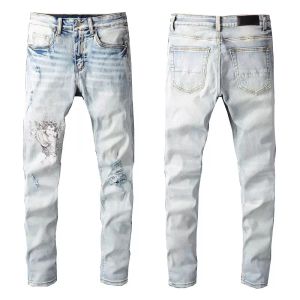 22 Mens Designer Jeans Washed Distressed Crinkle Shredded Patch Biker Slim Pants Motorcycle Fashion cowboy