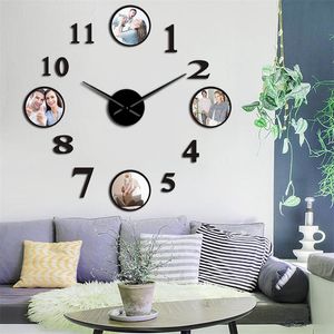 Personalized 3D DIY Arylic 4 Prints Custom Printed With Your Family Portrait Housewarming Gift Wall Art Clock 220615