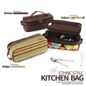 Outdoor camping cookware storage bag barbecue tableware travel cosmetic portable wash bag closet organizer luggage ziplock bags Y220524