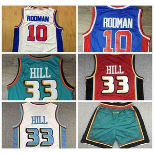 Nikivip retro Dennis Rodman Jersey Grant Hill Isiah Thomas Detroit Basketball Jerseys Men's All Szyty Vintage