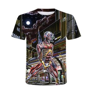 3D Heavy Metal Skull T Shirt Punk Festival Rock T Shirt Men Print Casual Tshirt O Neck Hip Hop Krótki rękaw Plus Size 220610