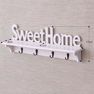 Sweet Home Key 4 крючки 47178см для дома украшения деревянная вешалка пластиковая деревянная настенная настенная настенная крыша