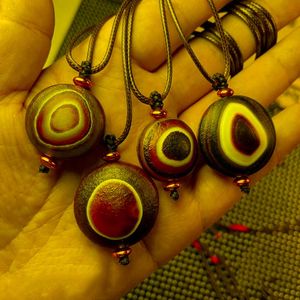 Kolye Kolye Vintage Doğal Tibet Agates Dzi Yuvarlak Bir Göz Agat Taşları Chokers Kadınlar İçin Kolye Erkekler Reiki Healingpendent