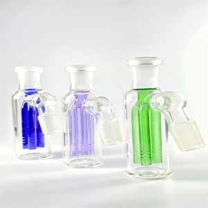 4 inches Borosilicate Glass 14mm 18mm Green Purple Hookah Color Grey Catcher 45 Degree Small Bong Accessories Percs Ash catcher