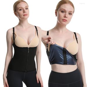 Kadın şekillendiricileri Kadınlar için gövde şekillendiricisi Ter Sauna Yelek Zipper İnce Ayarlanabilir Kayış Termal Shapewear Fitness Tank Top Kılıf Belwomen