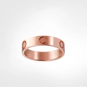 4MM 5MM Titanium Steel Silver Love Ring Men and Women Rose Gold Jewelry for Lovers Rings Rings Size Size 5-11 High Qualit