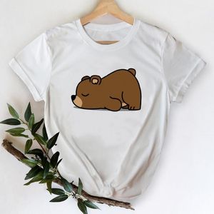 Kvinnors T-shirt T-shirts för kvinnor 2022 Animal Bear Girl 90s Cartoon Kawaii Kläder Tryck Grafisk T-shirt Top Lady Print Kvinna Tee