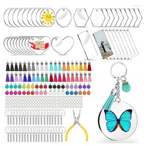 Charm-Armbänder, Schlüsselanhänger-Rohling-Set, 4 Formen aus transparenten Acryl-Rohlingen, Biegeringe und Bastelzangen für DIY-Vinyl-Bastelarbeiten,Charm Inte22