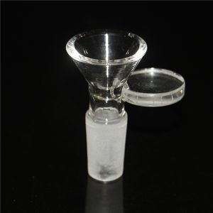 Hookah 10mm 14mm glasskål med handtag tjock tobak torr örtglasskålar för rökning av vattenrör bongs ashcatcher bubbler dab rigg