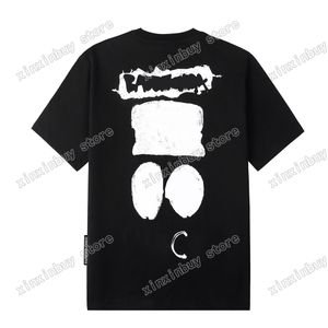 22SS Männer Frauen Designer T-Shirts T-Shirt Farbe Graffiti Briefdruck Baumwolle Kurzarm Rundhalsausschnitt Streetwear Xinxinbuy Schwarz Weiß Grau XS-L
