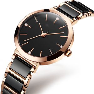 Quartz de alta qualidade Ratina senhoras cinta cerâmica de cerâmica, feminino de moda de moda OROLOGIO DI LUSSO