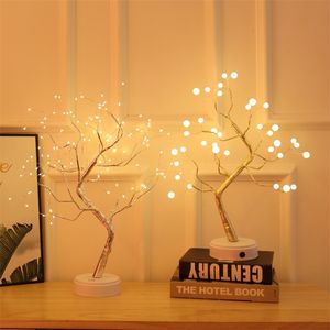 Fairy String Night Luci notturne a LED Mini lampada da tavolo per albero di Natale Ghirlanda in filo di rame Regali per la camera da letto di casa Decorazione natalizia 220408