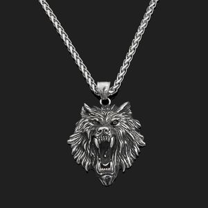 Cordões de cordas Dajing Hot Selling Sells Aço Colar Wolf Head Domineerin Declaration Colares