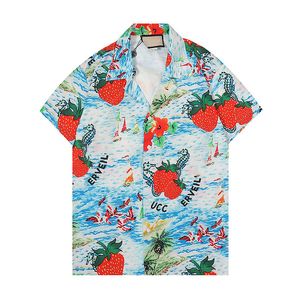 Mens Casual Shirts short sleeve shirt Beach style stitching colorful Classic Business T-shirt Button Lapel Slim fit high quality shirts summer vacation plus size #12