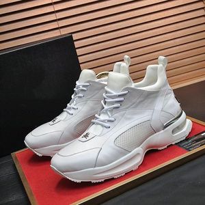 Fashion Man Casual Shoes Luxury Designer Sneaker äkta lädernät pekade Toe Race Runner Shoes Outdoors Trainers Jywas00006
