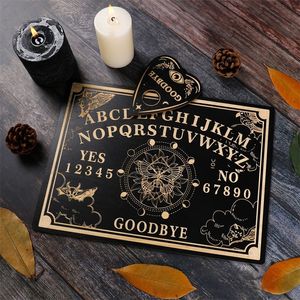 12-дюймовая деревянная доска для гадания с гравировкой Magic Ouija, метафизическое послание ведьмы, маятниковая доска, комплект 220816