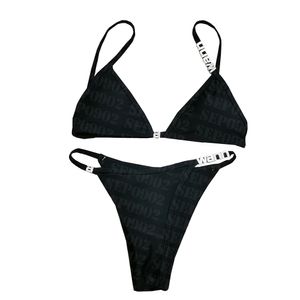 Kobiety seksowne bikini scenariusz projektant kryształowy litera bikini stałe kolor szybkie suszenie stroju kąpielowego głębokie kąciki do szyi