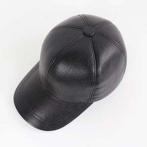 Berets 100% Genuine Sheepskin Leather Cap Black Baseball For Men Spring And Autumn Sun Protection Wind CapBerets