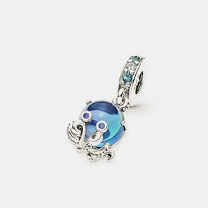 Moments Murano Glass Cute Octopus Dangle pandora charms for bracelet DIY Jewelry Making kits Loose Bead 925 Sterling Silver wedding party gift 791694C01