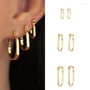 Hoop Huggie Simple 18K Gold Filled Geometric Earrings 2022 Trendy for Women Fashion Gift Party Jewelry WholesaleHoop ODET22