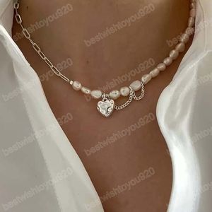 Colar de pendente para mulheres Trendy Elegante assimetria Chain Chain Pearls Colares