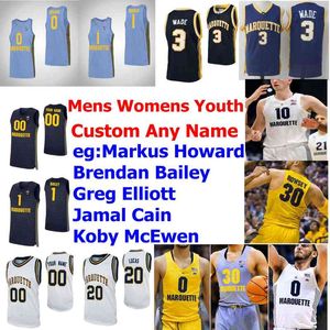 Marquette Golden Eagles Jerseys Matt Heldt Jersey Ike Eke Joseph Kartouny Joey Hauser Rare College Basketball Tröjor Mens Custom Stitched