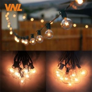 VNL G40 String Lights With 25 G40 Clear Globe Bulbs Listed For IndoorOutdoor Vintage Backyard Wedding Decoration String Lights 201204