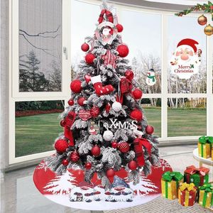 Juldekorationer 117 cm navidad träd kjol förkläde fot mattan mattan botten omslag xmas år 2022 dekoration för hemmet