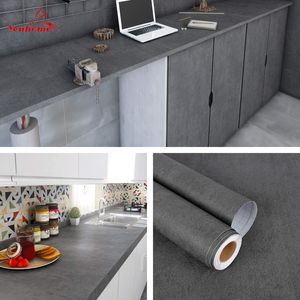 Distressed Concrete Wallpaper Peel and Stick Cement Stickers Countertop Contact Paper Waterproof Self Adhesive Decorative Film 220607