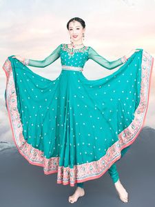 Etnische kleding India Saries voor prestatievrouw Lehenga Choli Belly Dancing Jurk Nepal Pakistan Borduurde dame
