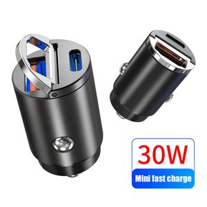 USB Fast Charger Mini QC 4.0 3.0クイックチャージタイプC PD充電器アダプタ30W PD + QC / PD + PD車の充電器用iPhone 12 Huawei Xiaomi