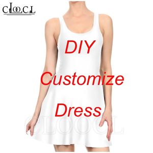 DIY Personalized Design Slim Pleated Dress For Ladies Women Fashion 1 pc Sexy Dresses 3D Print P o Star Animal Anime 220706