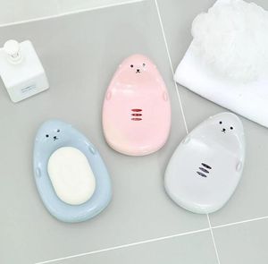 Cute Cartoon Animal Shape Soap Box Bathroom Drain Soaps Holder Children Fall In Love With Bathing Kitchen