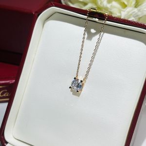 シンプルなシングルビッグダイヤモンドデザインネックレスネックレス女性パーティーアクセサリー用ダイヤモンドジュエリー