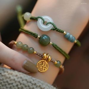 Gliederkette China Lucky Meaningful Hetian Jade Transfer Bead Armbänder für Mädchen Frauen MuttertagsgeschenkLink Lars22