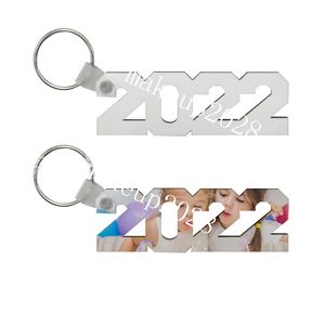 DIY Sublimation Blank 2022 Keychain Pendant Heat Transfer Wood Keychain Key Chain Graduation Gift Keyring