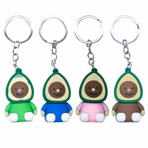 Meio abacate bonito Chaveiro Frutas Pingente Charms Hang Bag Acessórios do carro Amizade Chaveiro Chaveiro Natal Valentim Aniversários Presente