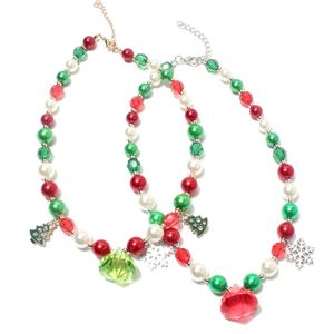 Colares de pingentes Hahaguirl Fashion Christmas Gift Requintado Colar de Pérola de Cristal para Mulheres Tree Snowflake Jeia