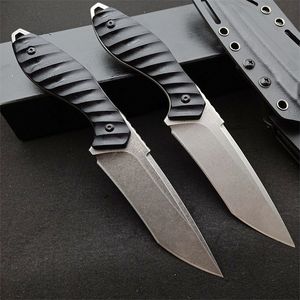 M2 Survival Prosty nóż VG10 Stone Blade Full Tang Black G10 Stałego noża ostrza z Kydex