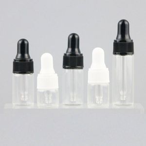 1ml 2ml 3ml 5ml Garrafa de vidro Clear soro de óleo essencial com garrafas de perfume do conta-gotas Garrafas de reagente líquido recarregável fragrância cosméticos frascos recipiente de viagem