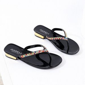 summer Beach Shoe Slipper Fashion Women Slippers Flip Flops With Rhinestones Women Sandals Casual Shoes D3XB#