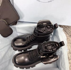 Paket Botları ile Siyah Dantel Cep Muffin Ayak bileği Boot Cüzdan Platformu Boot Trend Fashion 2023