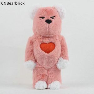 Новый медвежьи розовые плюшевые здания Love Blocks Fistent Bear 400% Модный игрушечный орнамент детский подарок 28 см.