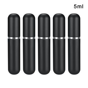 Black 5ml Mini Round Head Perfume Spray Spray Sub-Bottle 5pcs