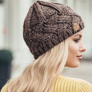 Шапочка/кепки черепа Осенняя зимняя шляпа для женщин шерстяной вязаной шапочки