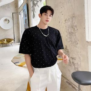 Erkek T-Shirt 2022 Yaz Gelenler Ürünler Kore Gevşek Rahat Pamuk Yarım Kollu Tişört Siyah Tops