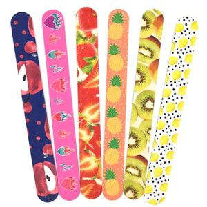 Frukttryck Nail File Buffer Slipning Tvättbar Manikyr Tool Nail Art Polish Sandpaper Strip Bar Polering