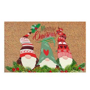 Carpets Merry Christmas Santa Doormat Entrance Rug Small Front Door Dust Removal Carpet Anti-Slip Wear-Resistant Bathroom MatCarpets